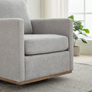 Modern Square Upholstered Swivel Accent Chair With Metal Base