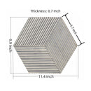Hexagon Natural Stone Marble Tile, 3D Fluted (Set of 12)
