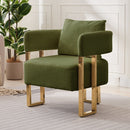 Modern Decorative Chair Teddy Fleece Upholstered And Metal Foot