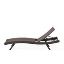 Kauai - Modern Outdoor Mesh Chaise Lounge With Adjustable Backrest - Brown Multi