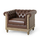 Luminex - Tufted Upholstered Club Chair With Nailhead Accents And Scrolled Tuxedo Arms