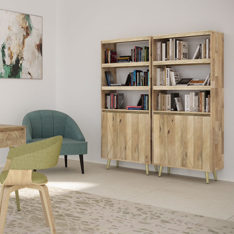 Jager - Bookshelf with Doors - Natural