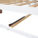 Wooden Daybed with Trundle Bed and Two Storage Drawers , Extendable Bed Daybed,Sofa Bed for Bedroom Living Room,White