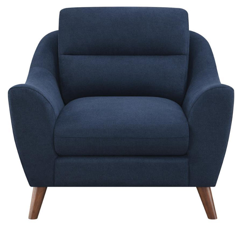 Gano - Sloped Arm Upholstered Chair - Navy Blue