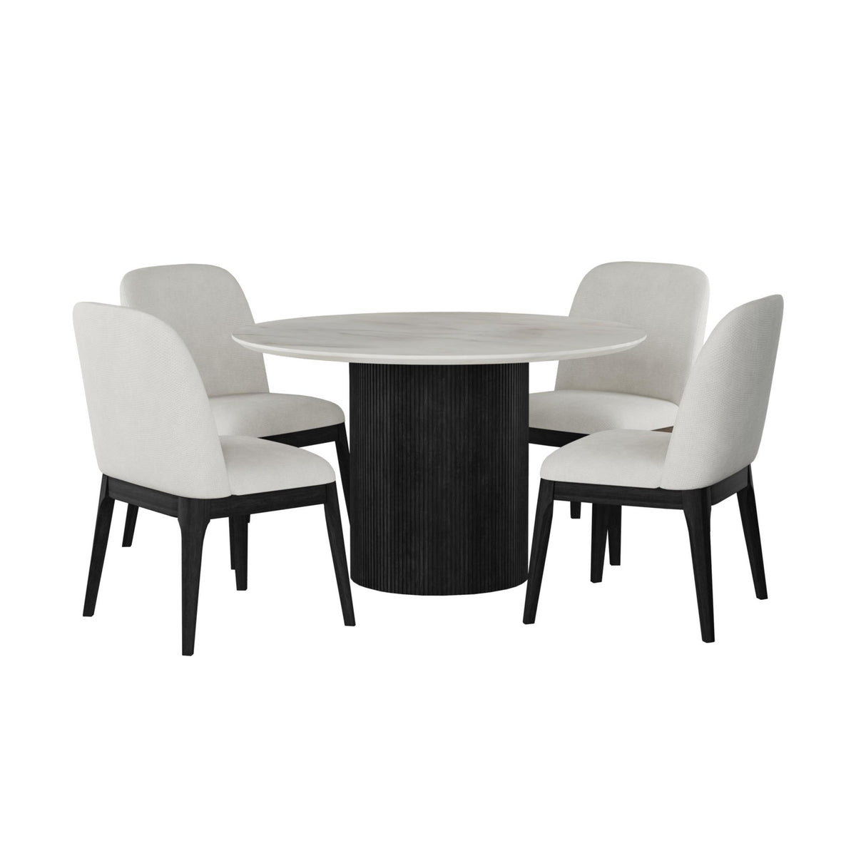 Sylvie Standard Height Dining Set in Black by Elements International, view 2