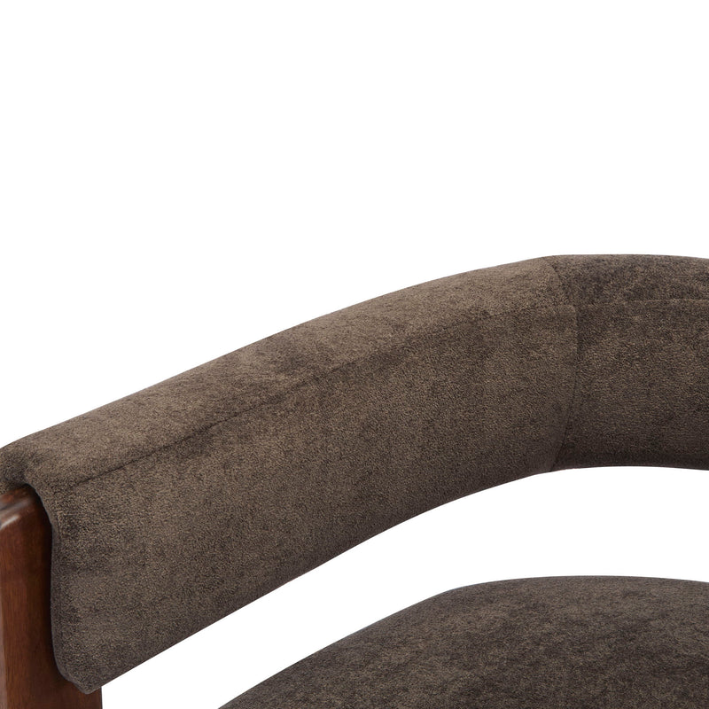 Modern Upholstered Accent Arm Chair With Barrel Back Design
