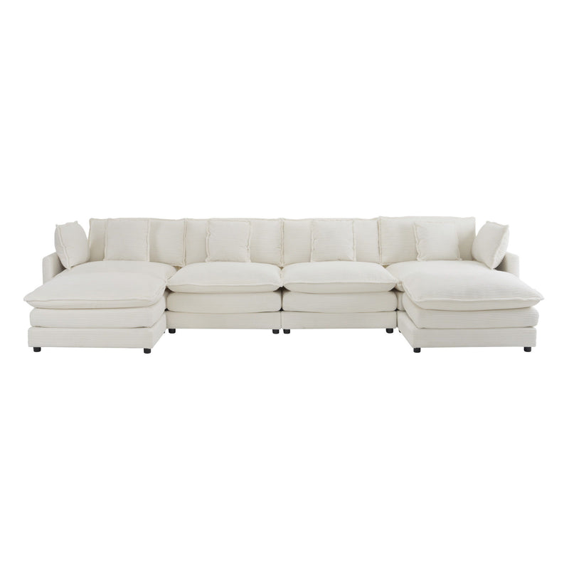 Modern Modular Sectional Sofa With Side Storage Pockets For Living Room
