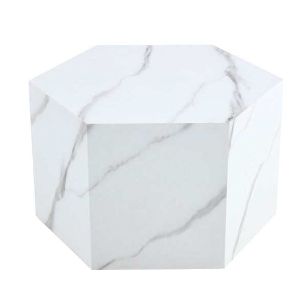 Modern Coffee Table With Complex Texture Patterns, Stylish And Durable Design - White