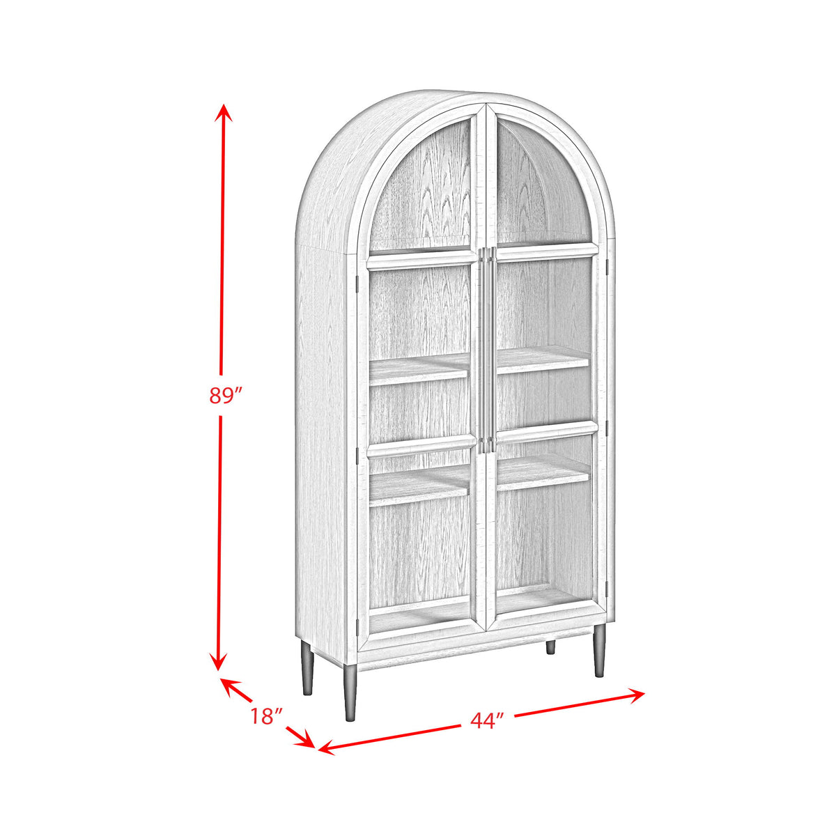 Orion Bookcase in Oak by Elements International, view 6