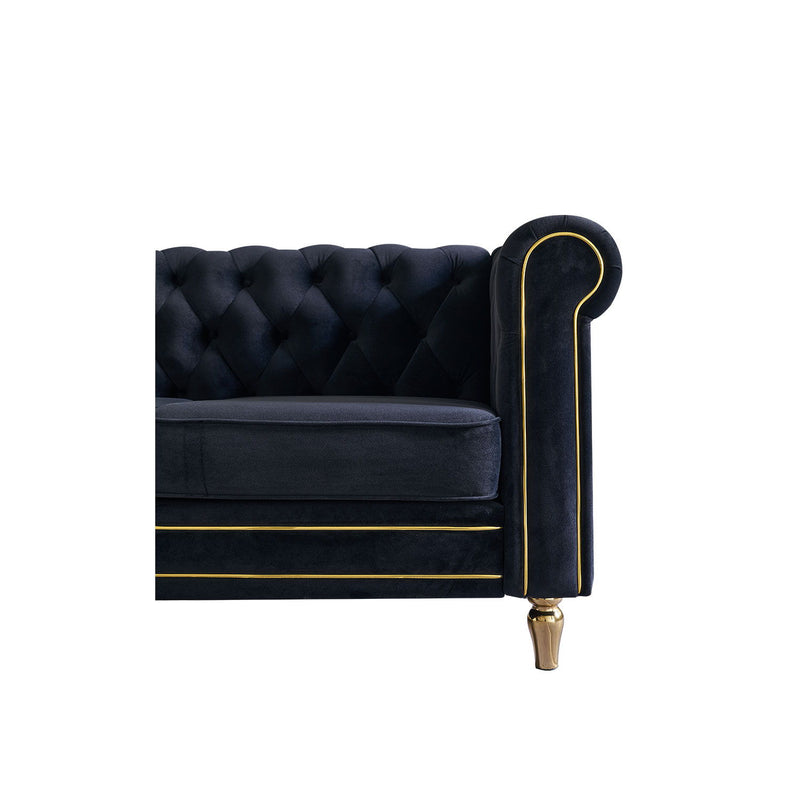 Chesterfield - Velvet Sofa 84.65" For Living Room