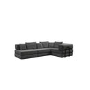 Modular L Shaped Floor Living Room Sofa Set With 6 Pillows