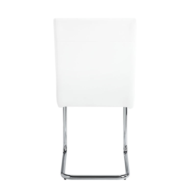 Palton - Side Chair (Set of 2) - White PU & Chrome Finish - Atlantic Fine Furniture Inc