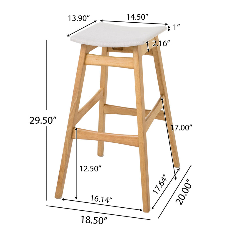 Modern Bar Stool Set With Upholstered Seating