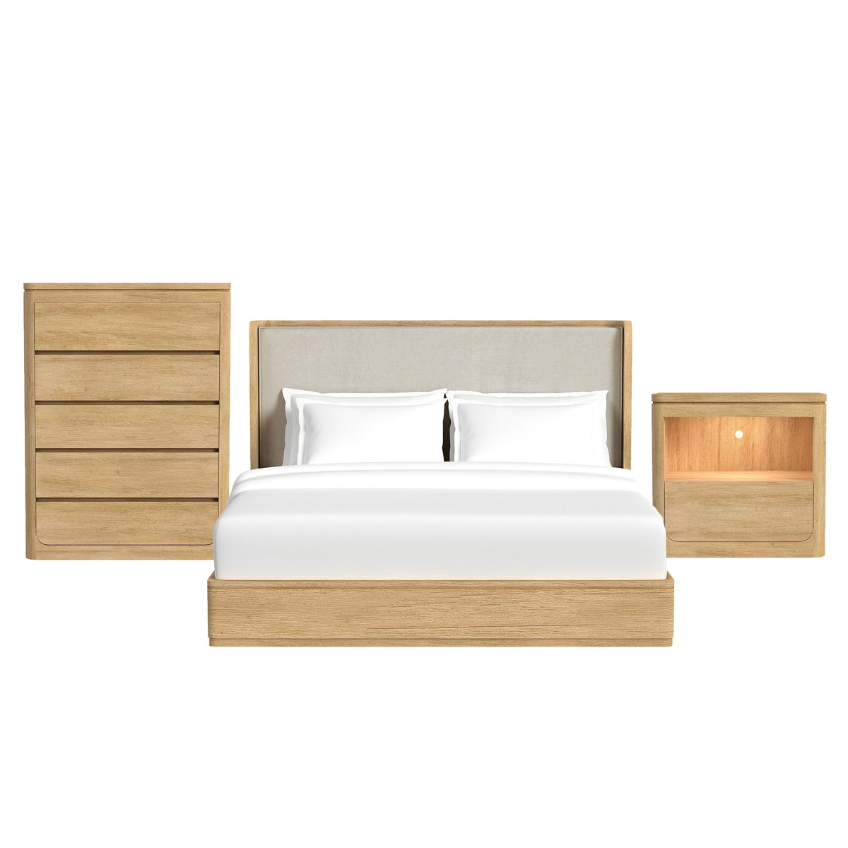 Rosalie Upholstered Bedroom Set in Black by Elements International