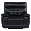 Hewitt - Leather Upholstered Dual Power Recliner Chair - Black