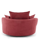 360° Swivel Accent Barrel Chair With Dual Layer Cushion And 3 Removable Pillows