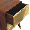 Avora - Brass Embossed 2 Drawer Nightstand - Brown / Golden