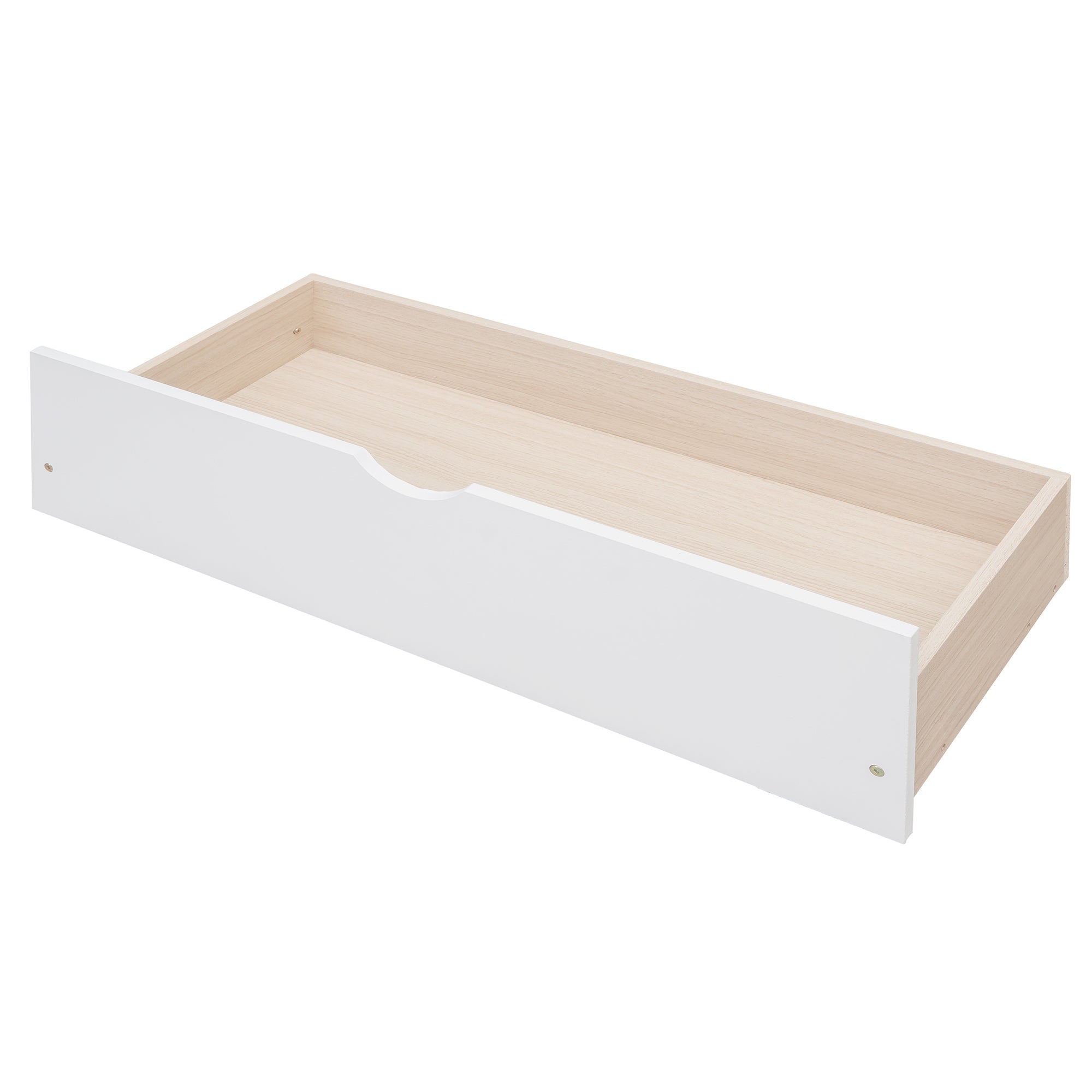 Twin over Twin Bunk Bed with 2 Drawers, 1 Storage Box, 1 Shelf, Window and Roof-White(OLD SKU:LT000608AAK) - Atlantic Fine Furniture Melbourne FL