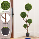 Artificial Boxwood Topiary Tree Triple Ball Shaped Faux Plant 150 Cm - Green