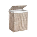 Laundry Hamper With Lid PE Rattan Powder Coating Frame Clothes Hampers With 2 Removable Bags