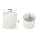 Planter With Subtle Pleated Design - Antique White