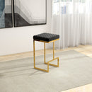 Joel - Mid-Century Modern Luxury Upholstered Stool - Black / Gold
