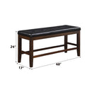 Urbana - Counter Height Bench - Black Synthetic Leather & Espresso