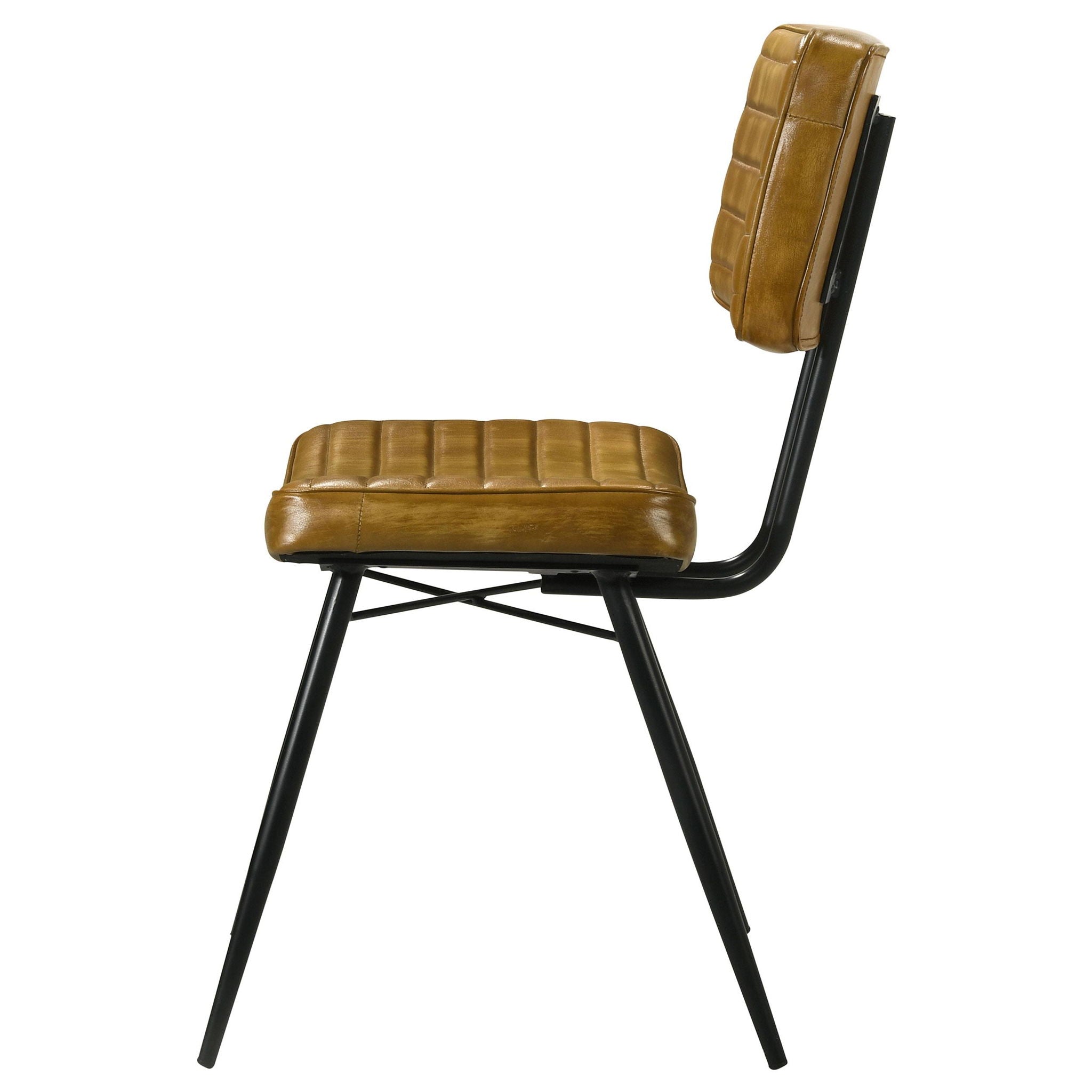 Misty Leather Upholstered Dining Side Chair Camel (Set of 2) - Atlantic Fine Furniture Melbourne FL