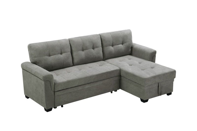 Lucca - Linen Reversible Sleeper Sectional Sofa With Storage Chaise