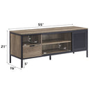 Nantan - TV Stand - Rustic Oak & Black Finish - 21" - Atlantic Fine Furniture Inc