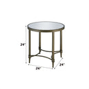 Aditya - End Table - Mirrored & Antique Brass