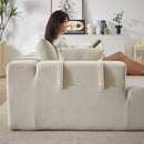 Modern Chenille Upholstered Sectional Sofa Couch Set With 6 Pillows,Free Combination