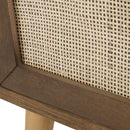 Contemporary End Table With Rattan - Walnut