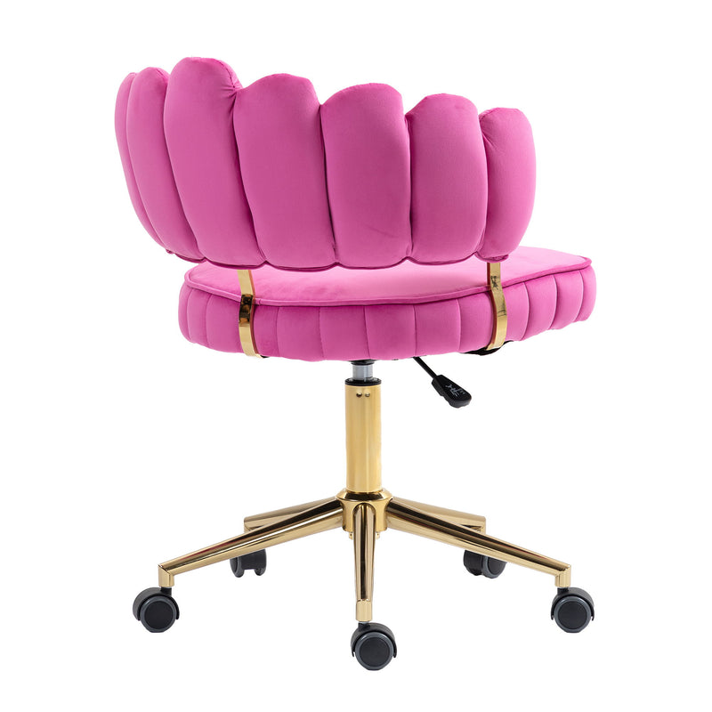 Modern Velvet Home Office Desk Chair With Adjustable Height And Swivel Wheels