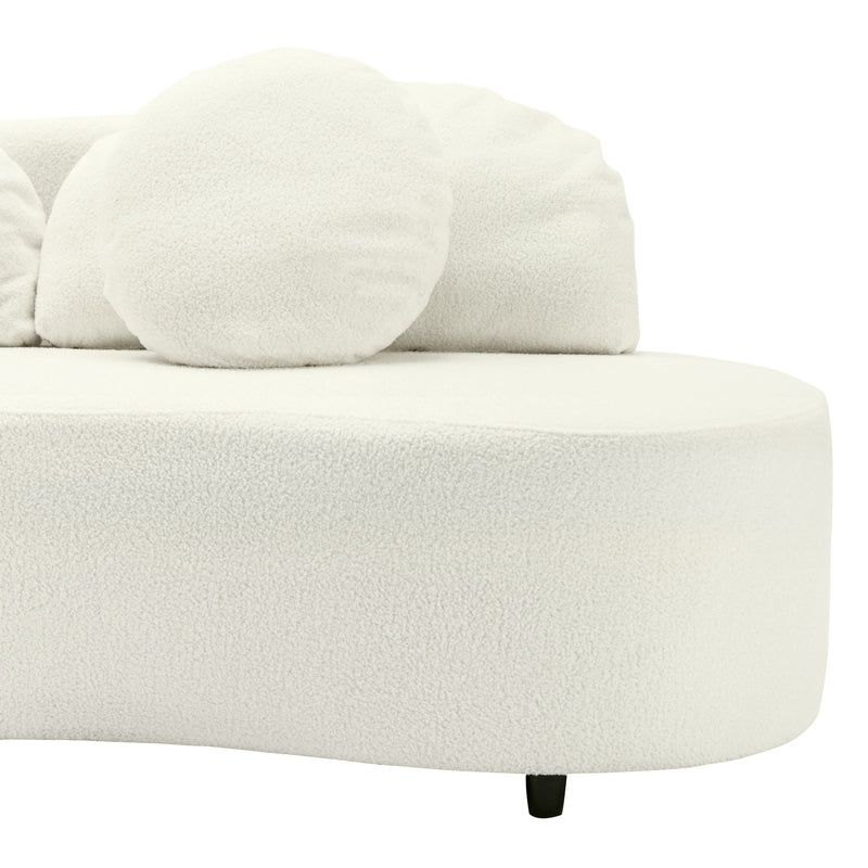 Modern Living Room Sofa Lamb Velvet Upholstered For Home