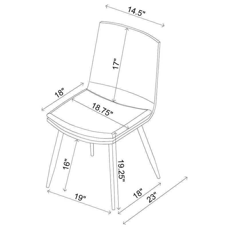 Ortega - Upholstered Dining Side Chair (Set of 2) - Coffee