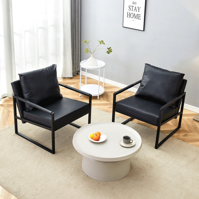 Classic Leather And Metal Frame Sofa, Ergonomically Designed, A Perfect Blend Of Modern And Industrial Styles