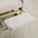 Rocking High Back Glider Chair With Retractable Footrest, Side Pocket