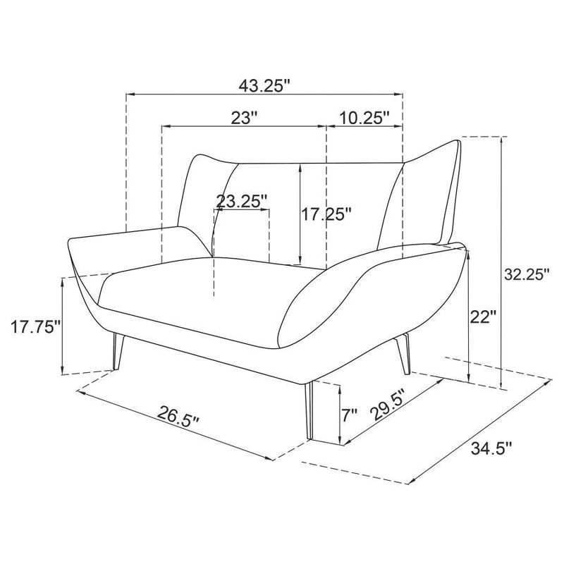 Acton - Upholstered Flared Arm Sofa Set