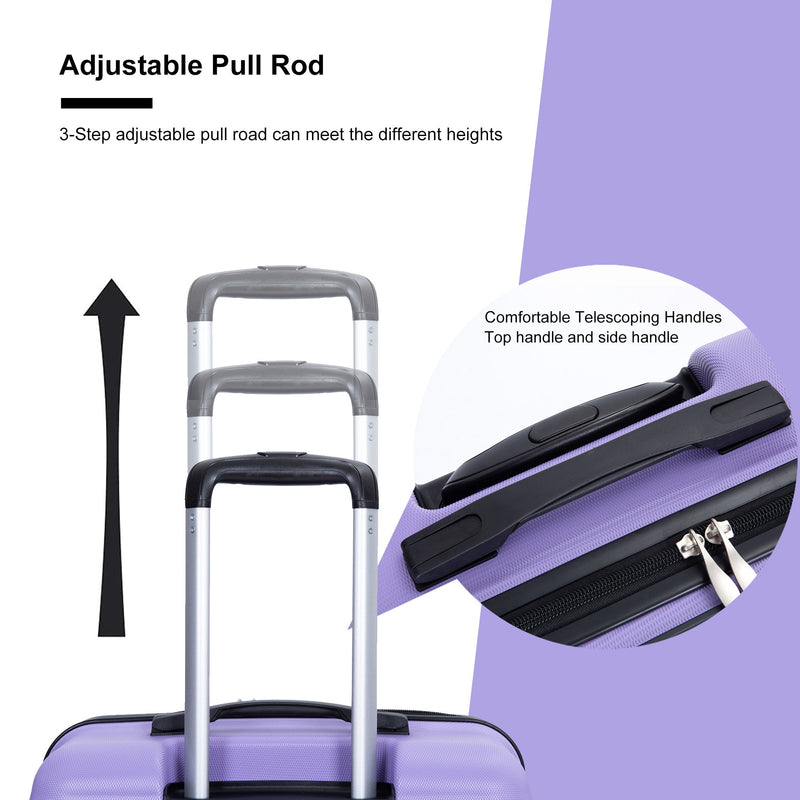 Expandable 3 Piece Luggage Sets Lightweight & Durable Suitcase, Spinner Wheels, Tsa Lock