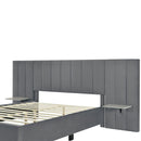 Upholstered Platform Bed With Big Headboard