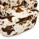 Modern Swivel Barrel Chair With Dual-Layer Cushion