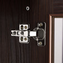 Modern Style Tall Display Cabinet With LED Lighting, Tempered Glass Door, 2 Drawers