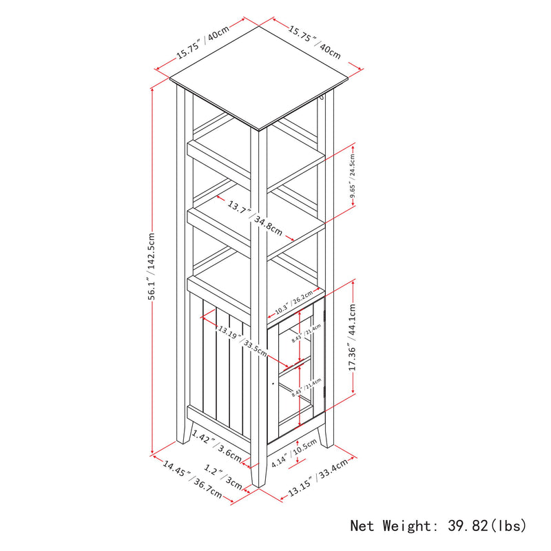 Acadian - Bath Storage Tower - Pure White