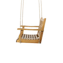 Alejandro - Acacia Wood Porch Swing With Slat Panel Seating