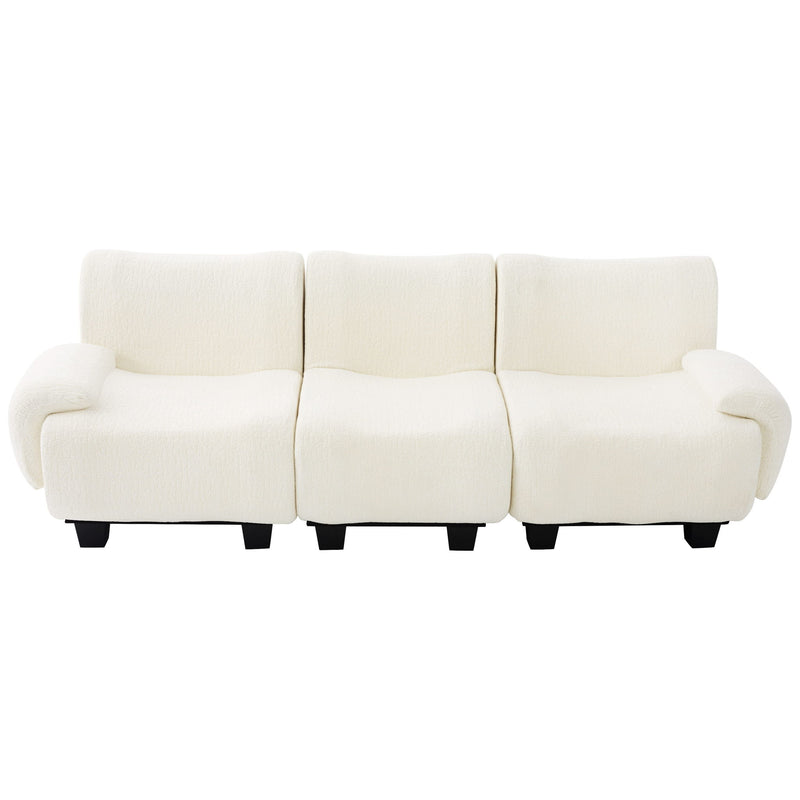 3 Seater Sofa Couch With Curved Armrests