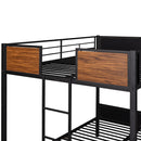 Full-over-full bunk bed modern style steel frame bunk bed with safety rail, built-in ladder for bedroom, dorm, boys, girls, adults(OLD SKU: MF190840AAD)