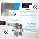 Alu - Adjustable Trailer Drop Hitch With 2" Receiver, 6" Adjustment - Silver