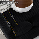 Plush Corduroy 4 Seat Sofa, Modern Comfy Upholstered Sofa Cloud Couch, Deep Seat Couches With Soft Pillows