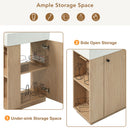 Bathroom Vanity With Sink, Freestanding Wood Grain Cabinet With Storage